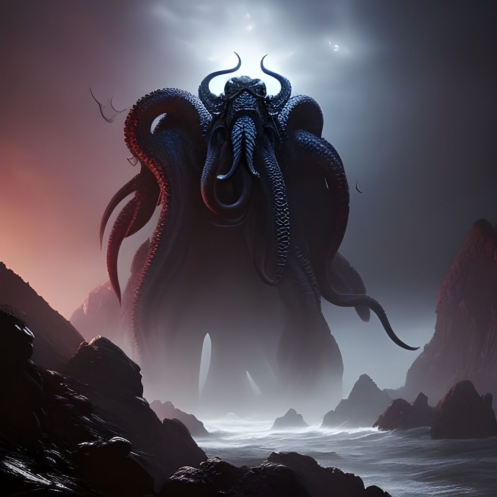 Majestic Cthulhu Rises from the Ocean