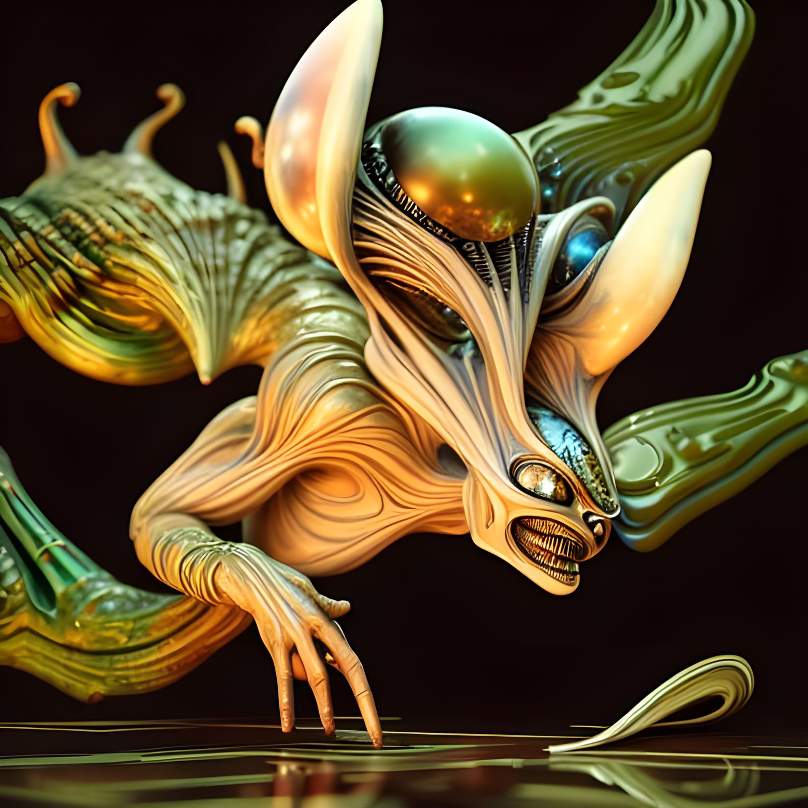 Ethereal Alien People and Pets in Dreamy Surreal Art