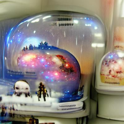 Galaxy in Snow Globe on Shelf