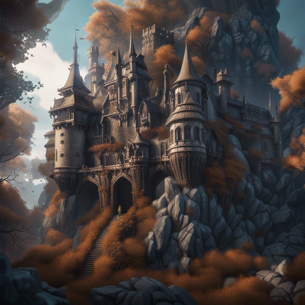 Fantastical Castle in the Winds: Matte Painting
