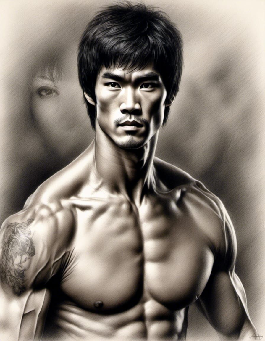 Hyperrealistic Portrait of Bruce Lee by Luis Royo