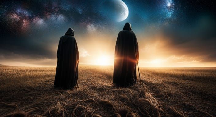 Grim Reaper Stargazing on a Dark Night