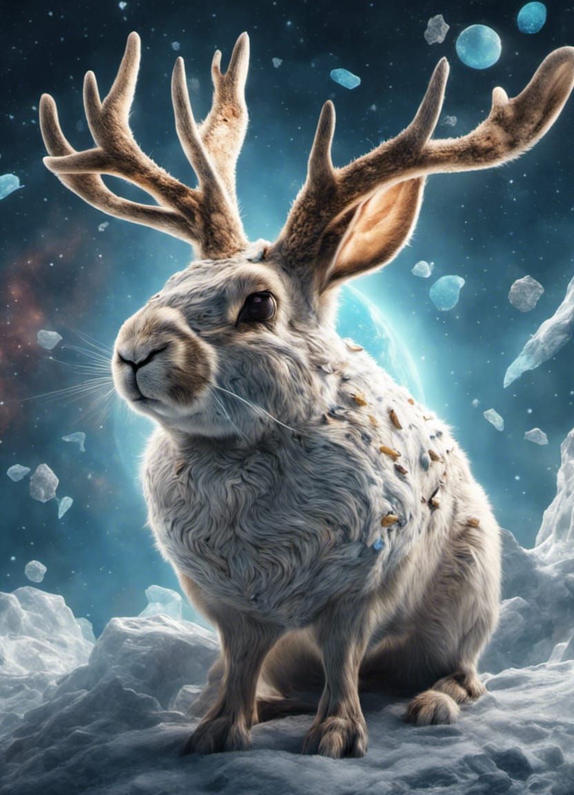 Magical Jackalope Astronaut in Polar Hyperspace