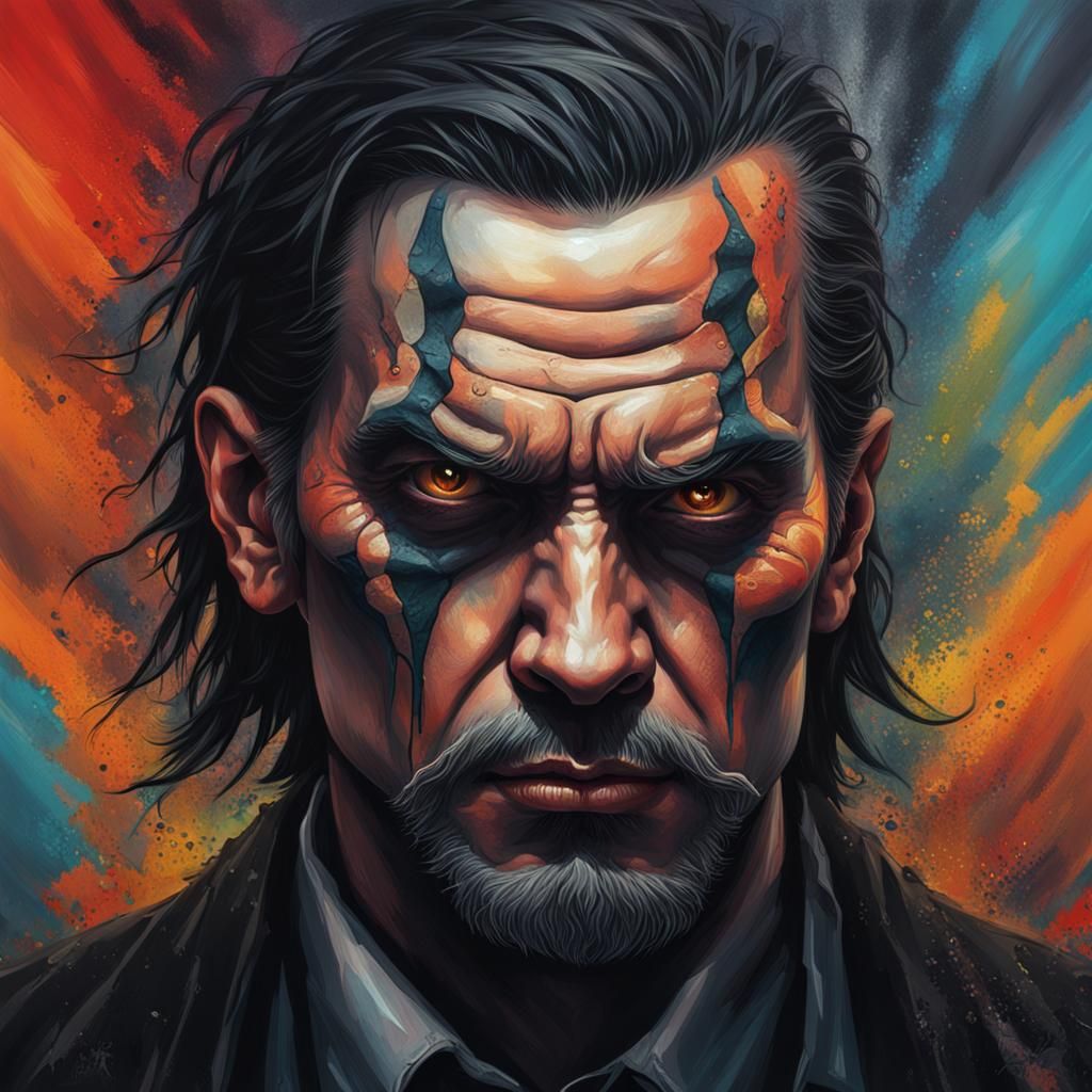Gothic Man Portrait in Hyperrealistic Style