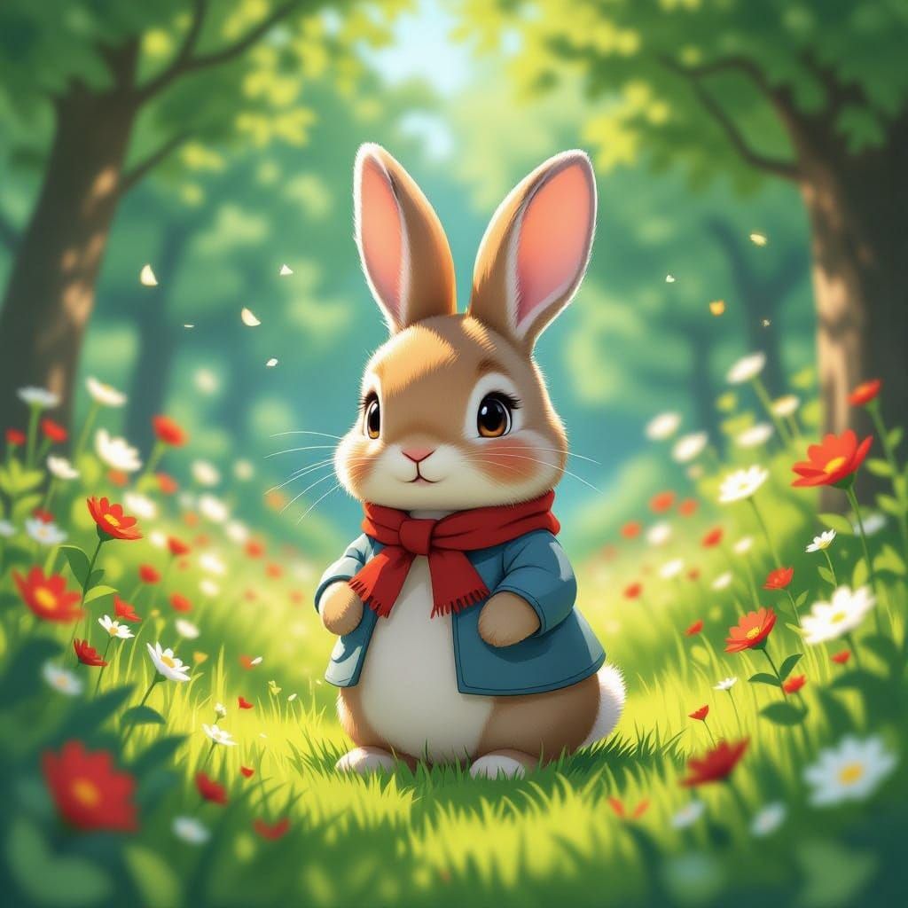 Miffy the Rabbit in Vibrant Anime Style