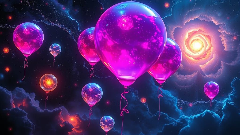 Vibrant Cosmic Balloons in a Galaxy of Iridescent Hues