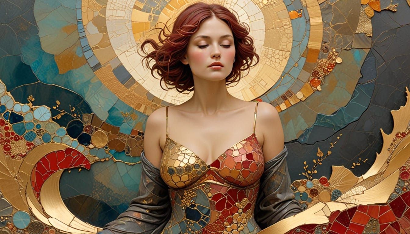 Vibrant Ocean Sunset in Thick Textured Encaustic Impasto