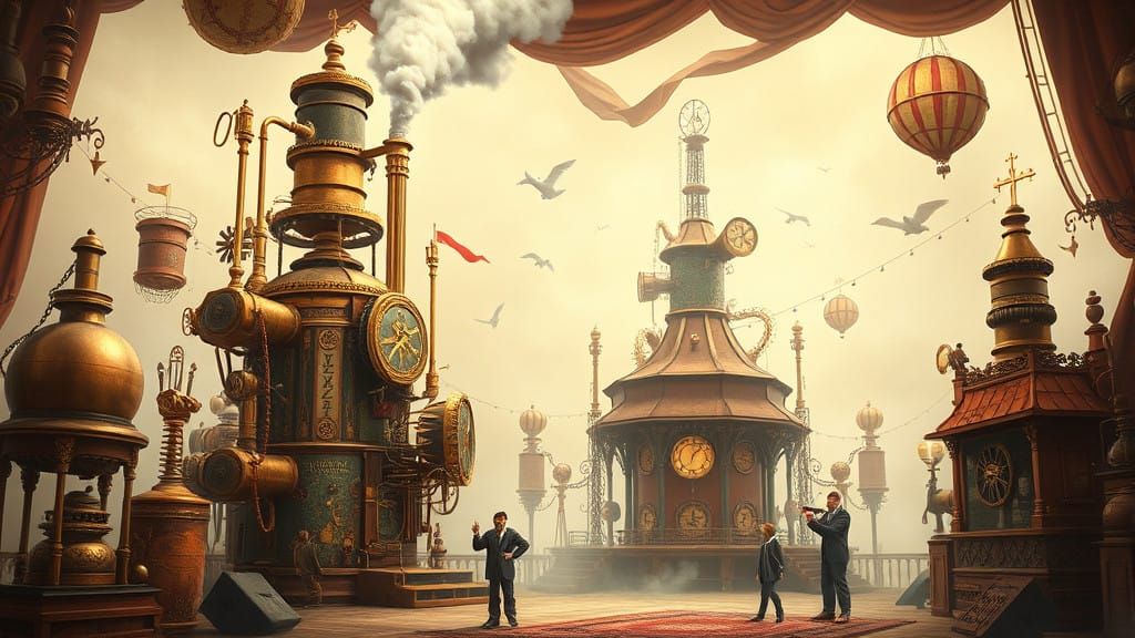 Steam-Powered Carnival Spectacle in Steampunk Style