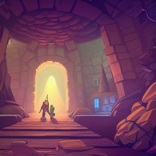 Gravity Falls Style Underground Vault Concept Art