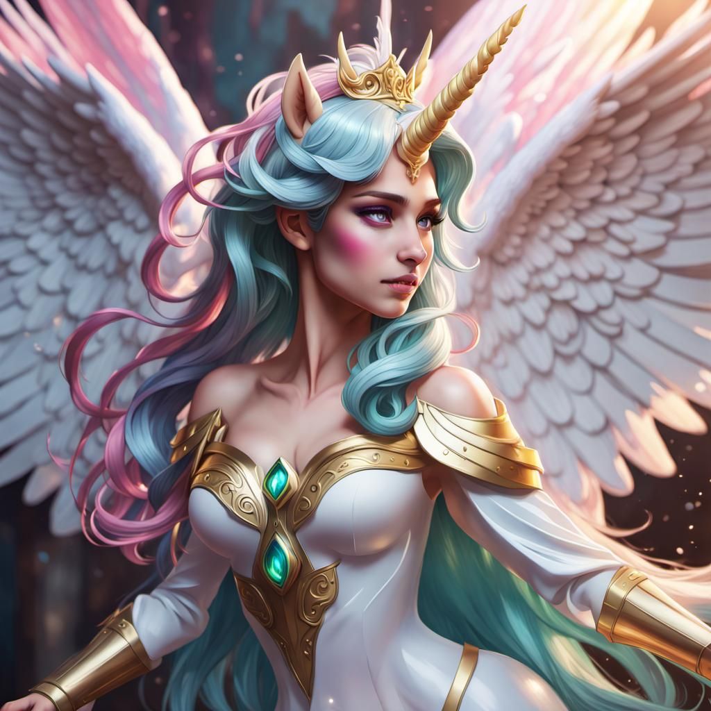 Princess Celestia Portrait with Massive Wings