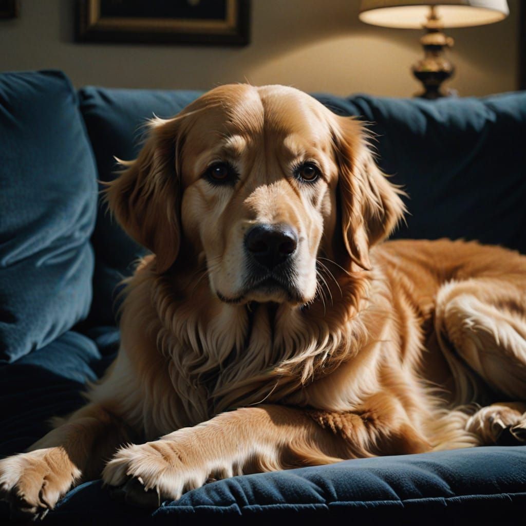 Serene Golden Retriever Girl in Elegant Pose