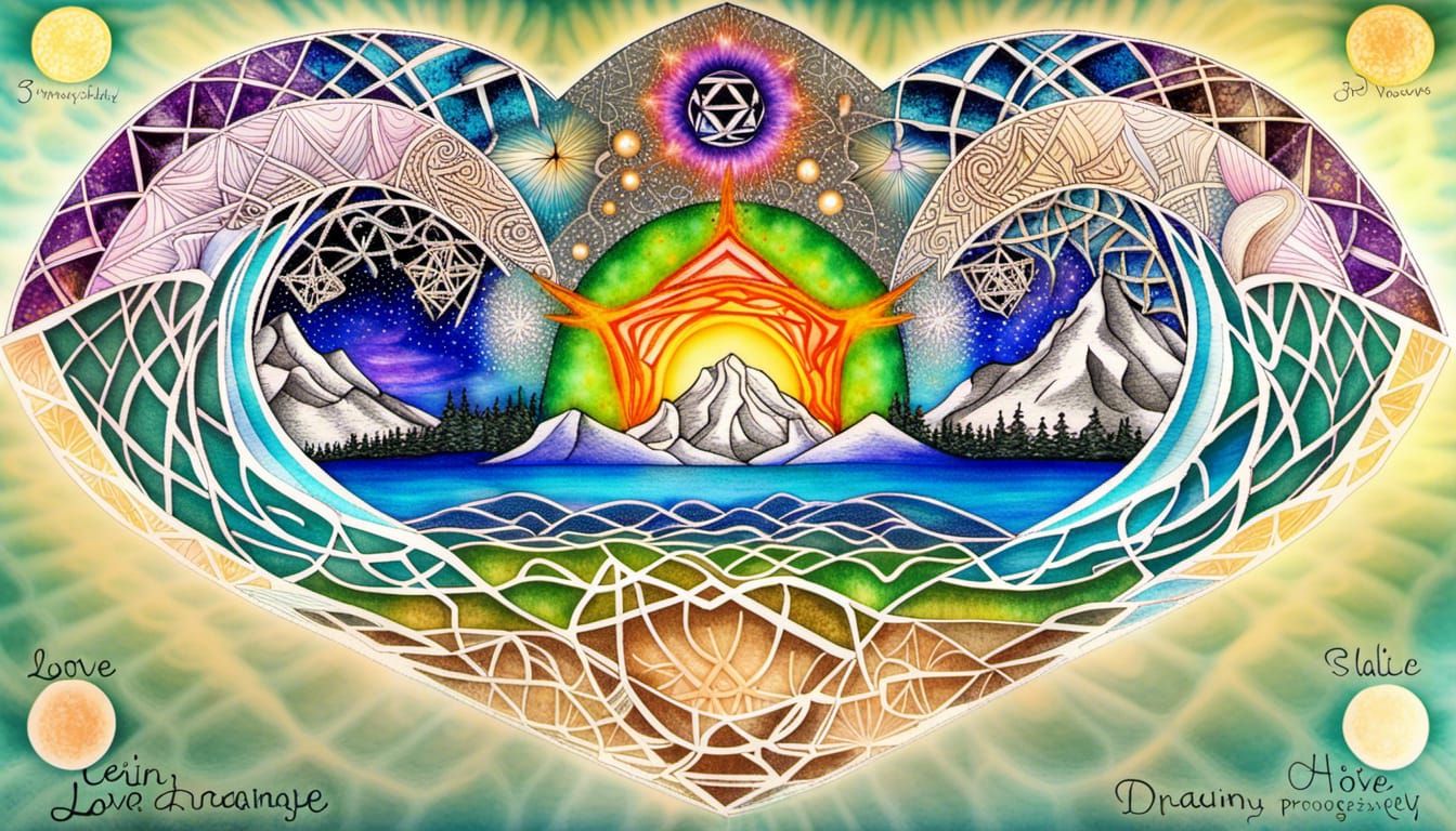 Quantum Zentangle: Abstract Geometry with Druidic Runes