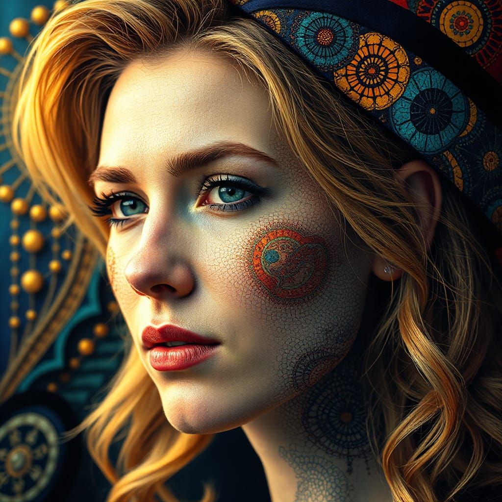 Surreal Mosaic Portrait of Kate Winslet