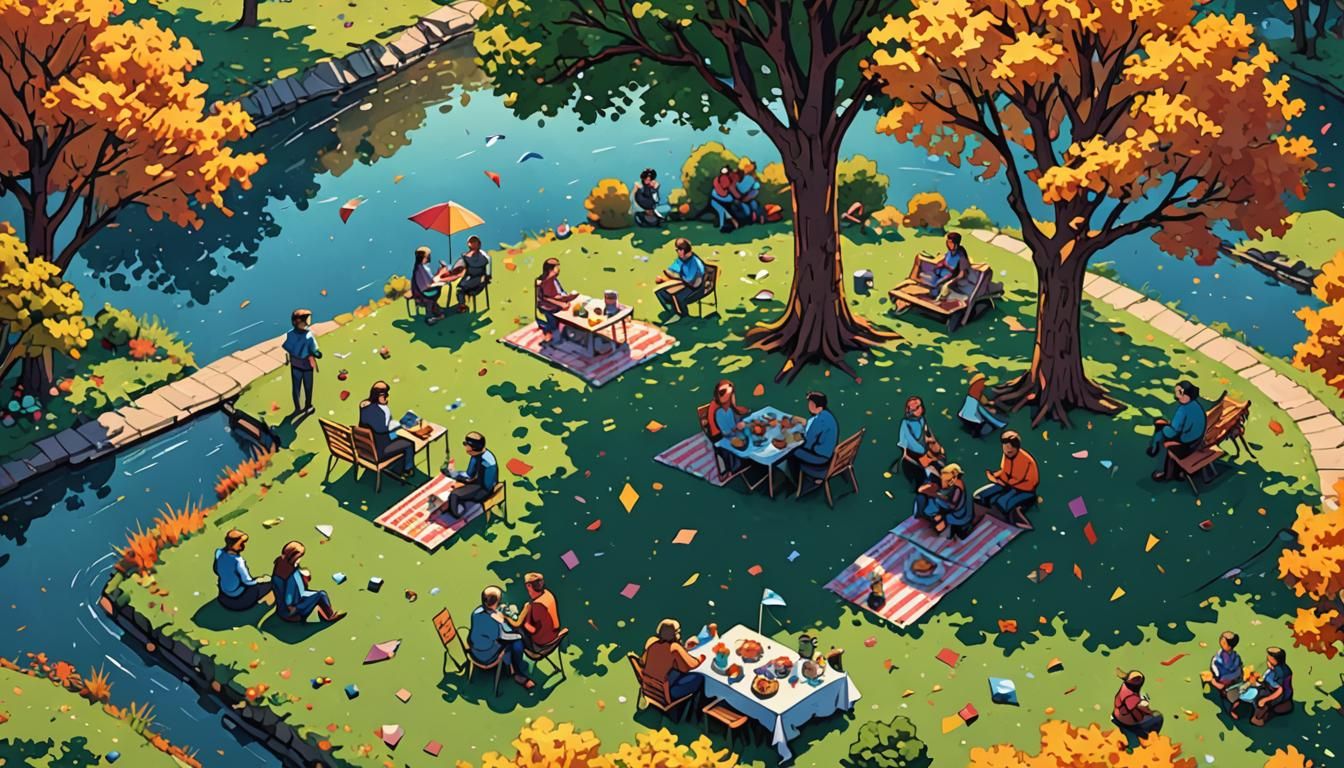 Pixel Art Picnic with Dynamic Shadows