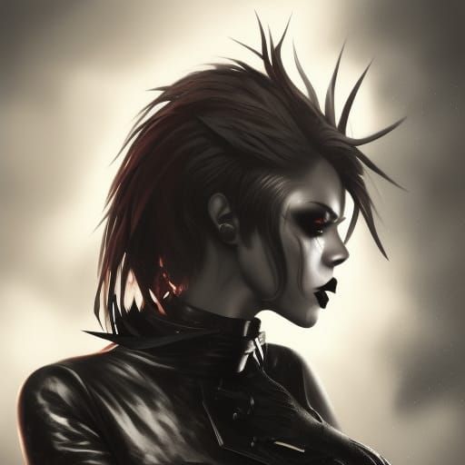 Gothic Woman Portrait in Post-Apocalyptic Style