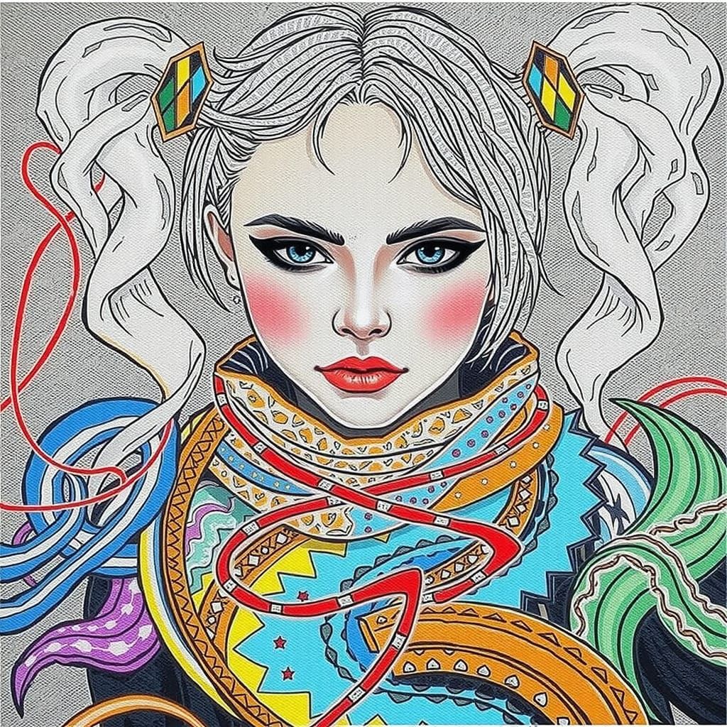 Calligraphic Tattoos Dance Across Her Skin in Vibrant Colors