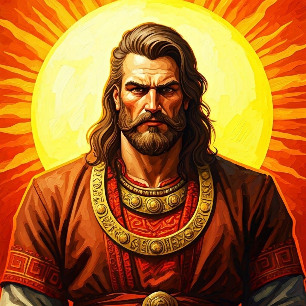 Dazhbog is the Slavic God of the Sun and Abundance.