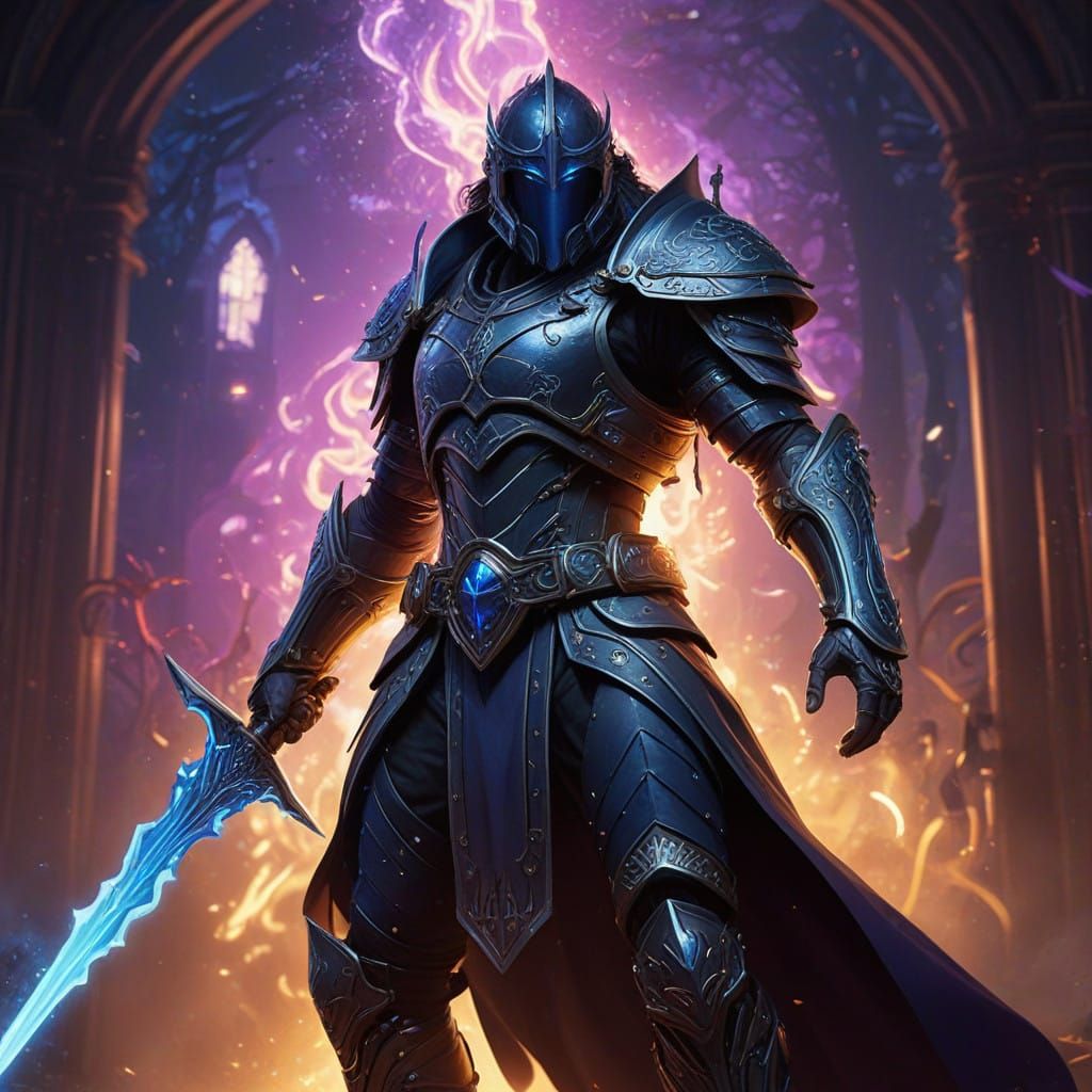 Heroic Fantasy Warrior in Majestic Leather Armor