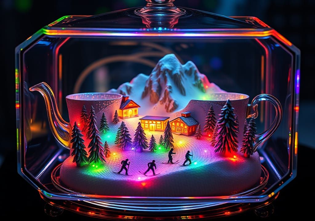 Fabergé Ski Resort Tea Set: Ceccoli-Pixar Landscape