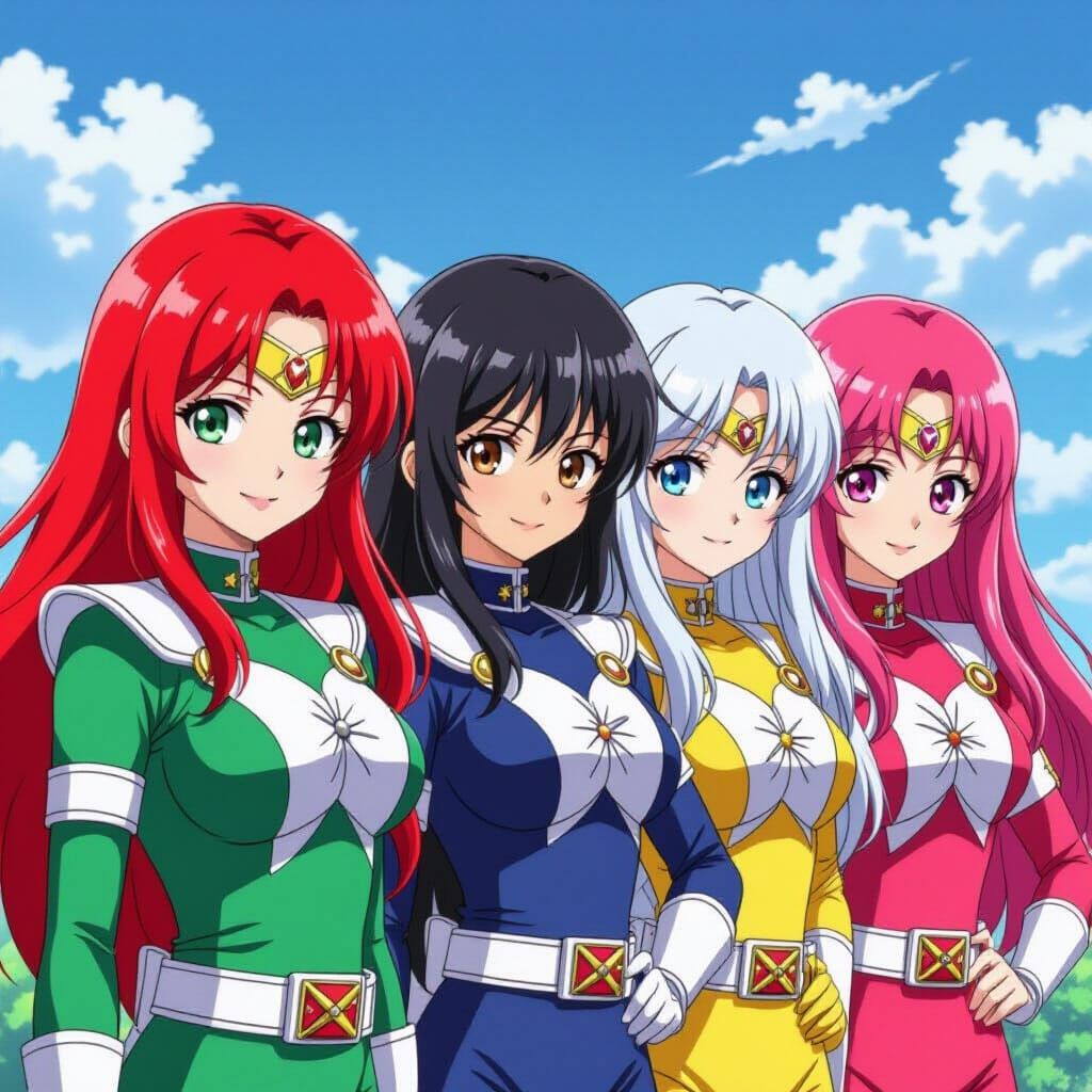 Hyperrealistic Super Sentai Team of Five Women