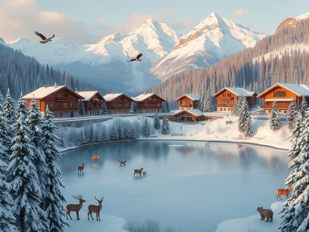 Magical Alpine Resort in Winter Wonderland