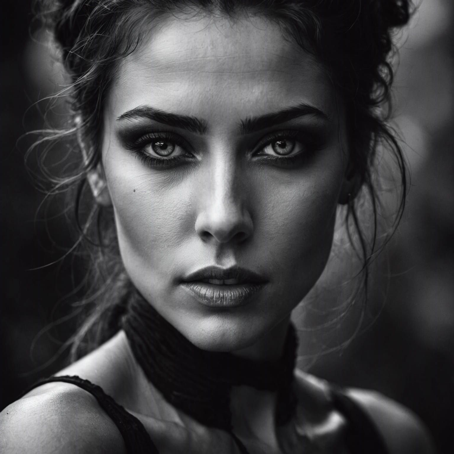 Monochrome Portrait of a Gorgeous Woman