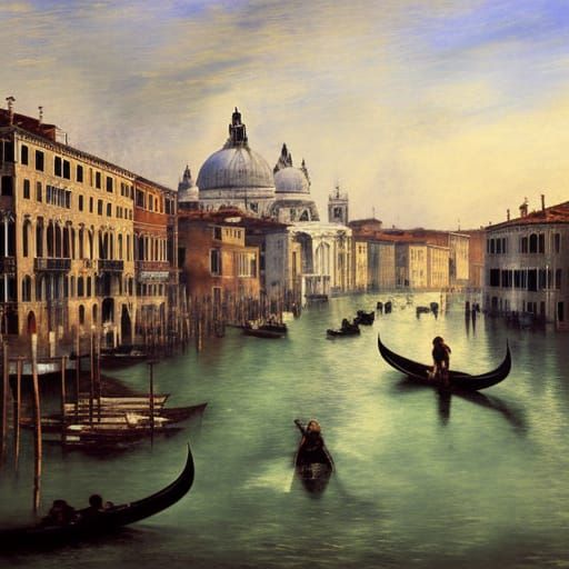 Venice Cityscape in Impressionist Style