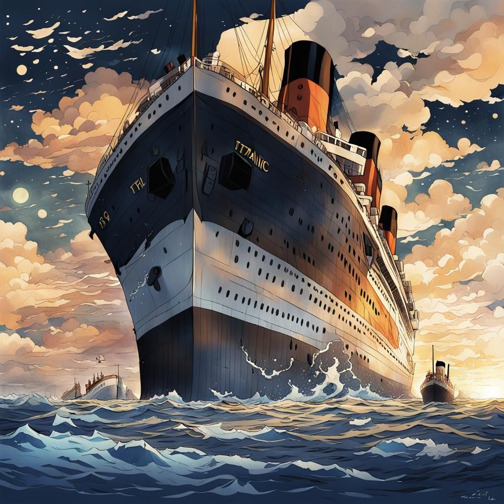 Titanic in Anime Key Visual Style