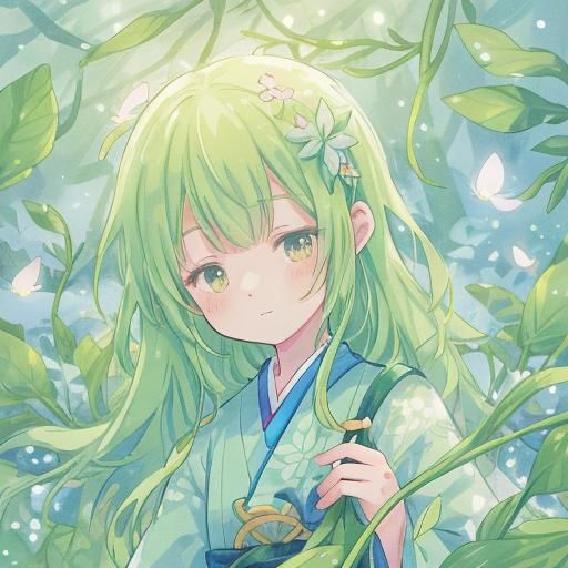 Plant Transforms into Anime Girl in Forest