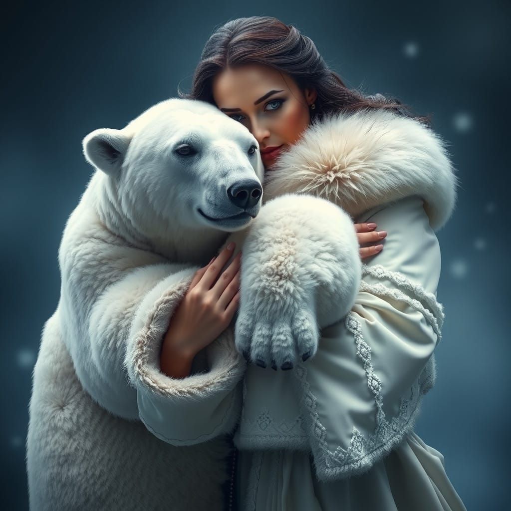 Ethereal Beauty Embracing Polar Majesty
