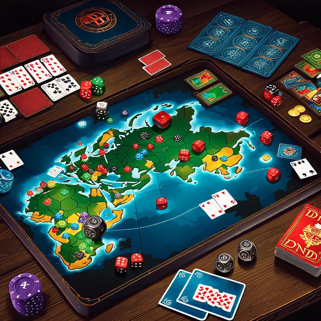 Detailed Board Game Artwork in Anime Style