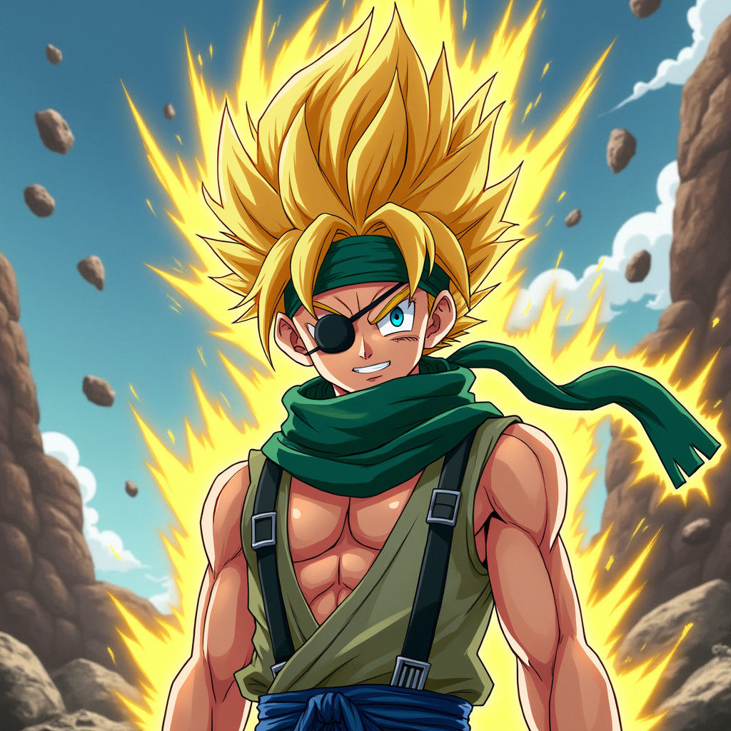 Sasuke in Dragon Ball Z Style Digital Art