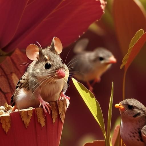 Ecosystem Impact: Mice Consuming Seeds and Fauna