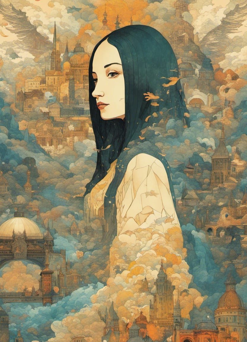 Mona Lisa's Surreal World Tour: A Vibrant Collage