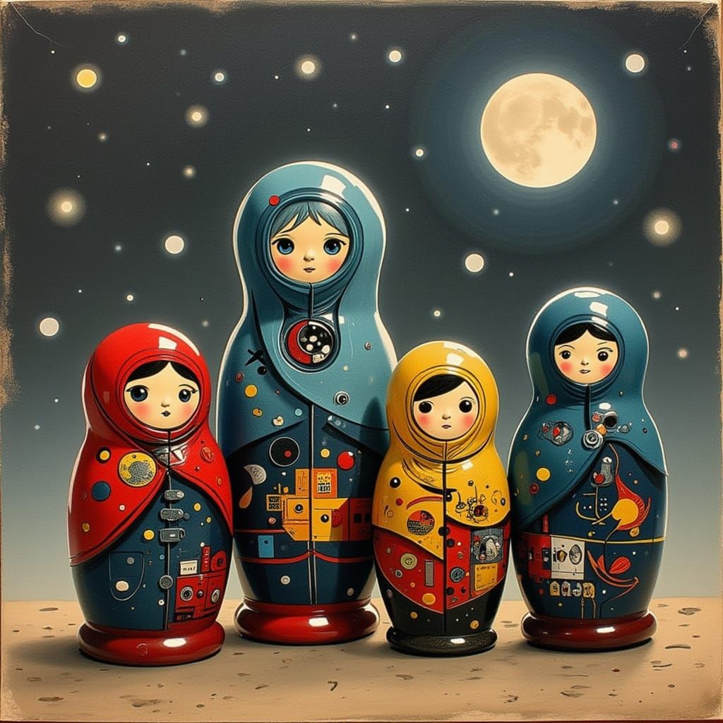 Futuristic Matryoshka Dolls in SciFi Style