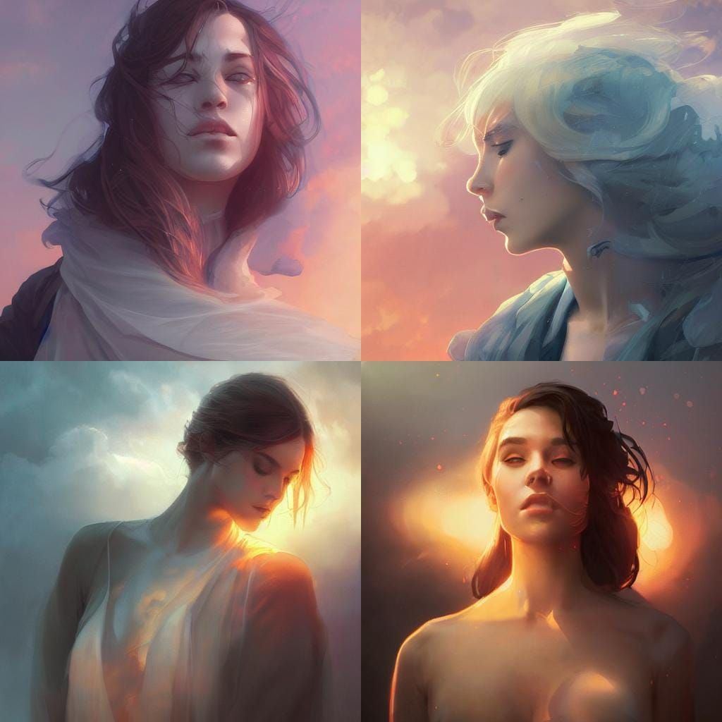 Sunset Portrait with Mist and Volumetric Lighting