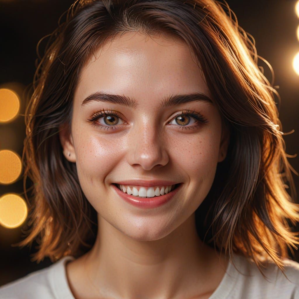 Vivid Close-Up Portrait with Glowing Eyes