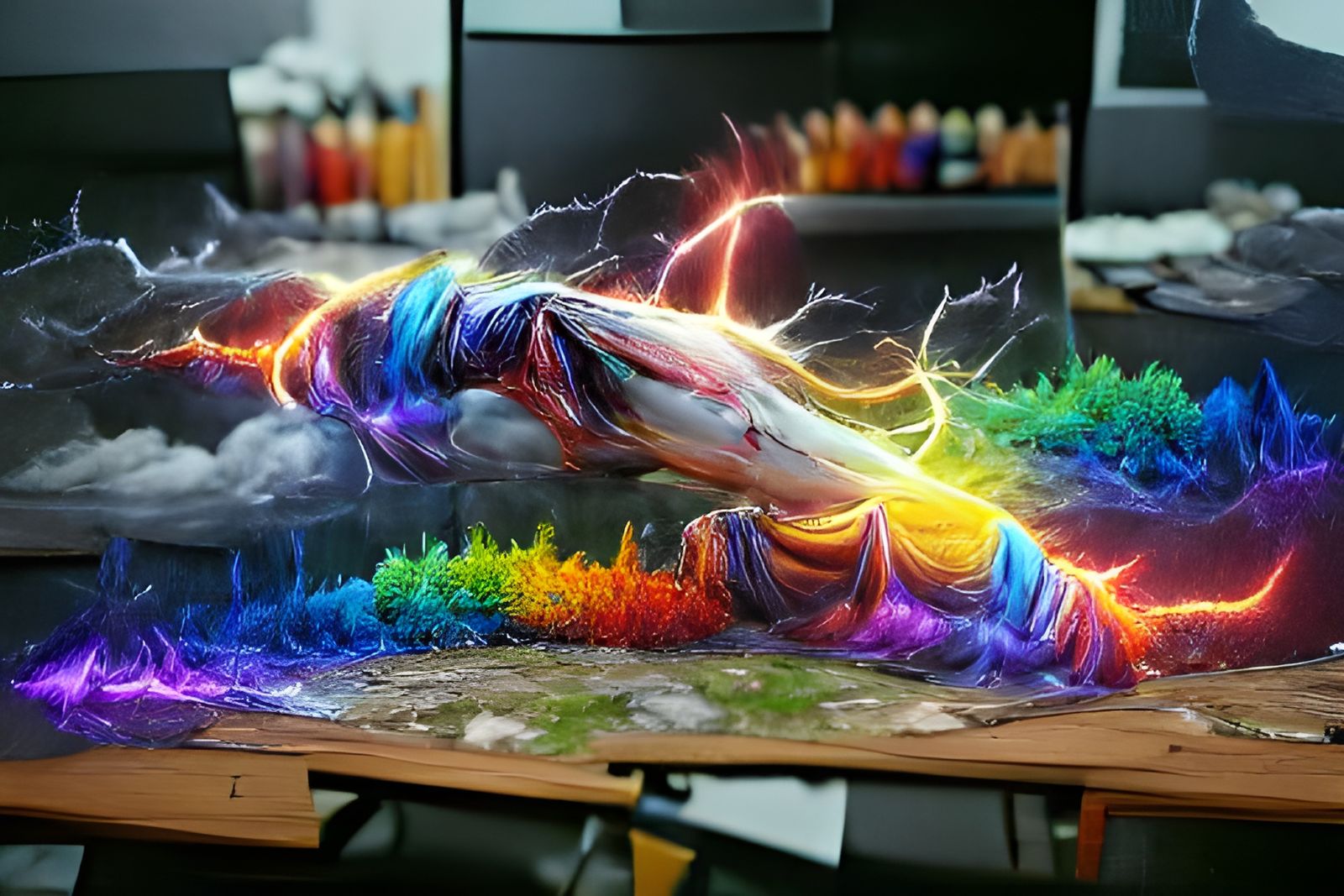 Rainbow Lightning Hybrid in Digital Art