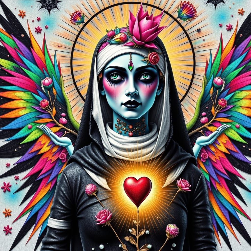 <lora:Punk Faith 1:1.0>  Kids Crayon drawing of the underwor...