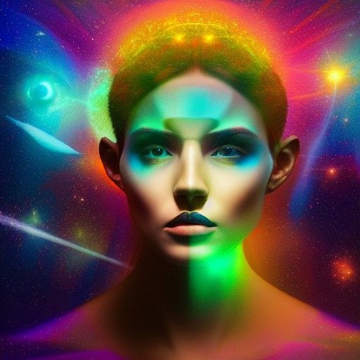 Holographic Cosmic Dreamscape in Astral Mixed Media
