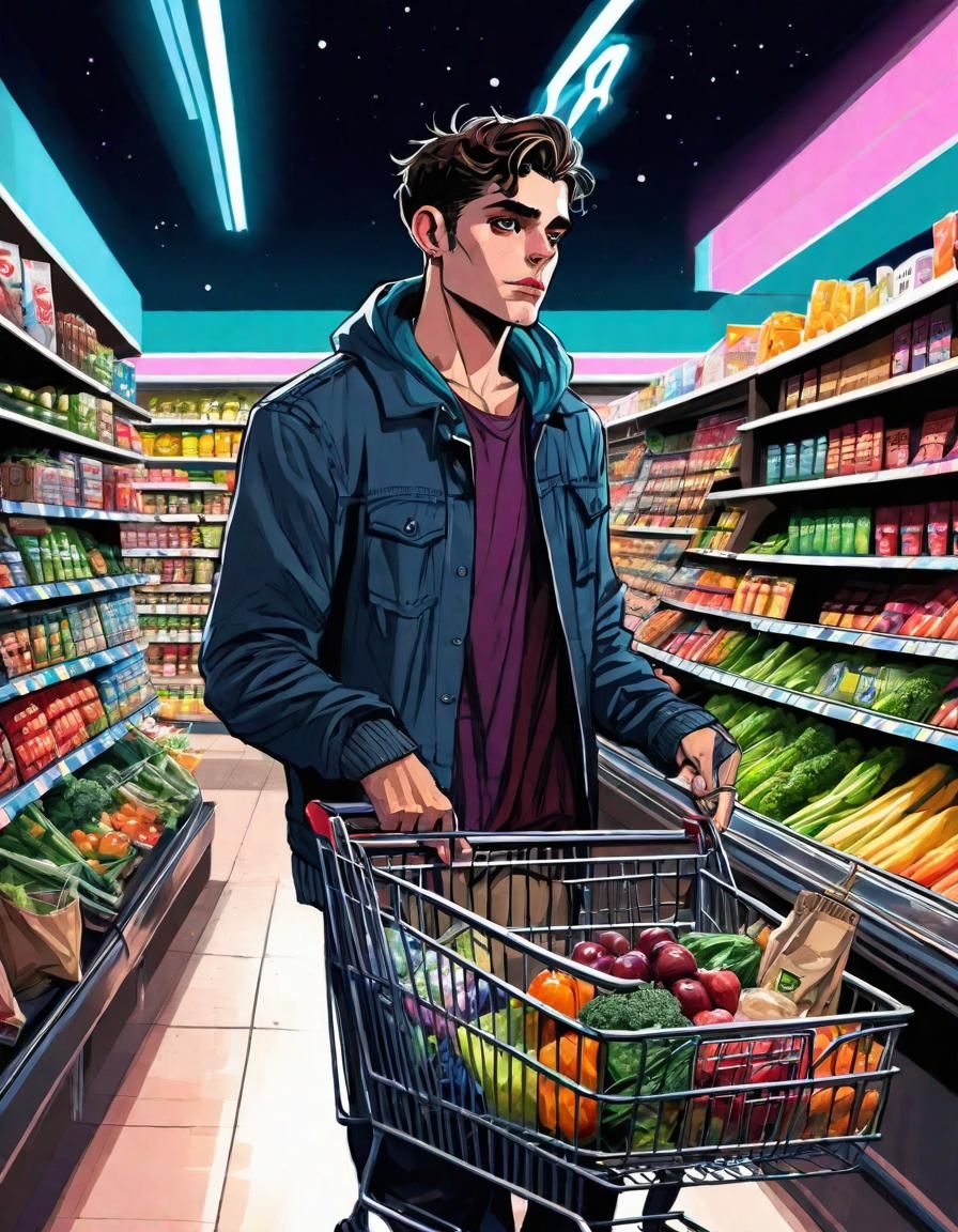 Robin Buys Groceries in Crime Noir Style