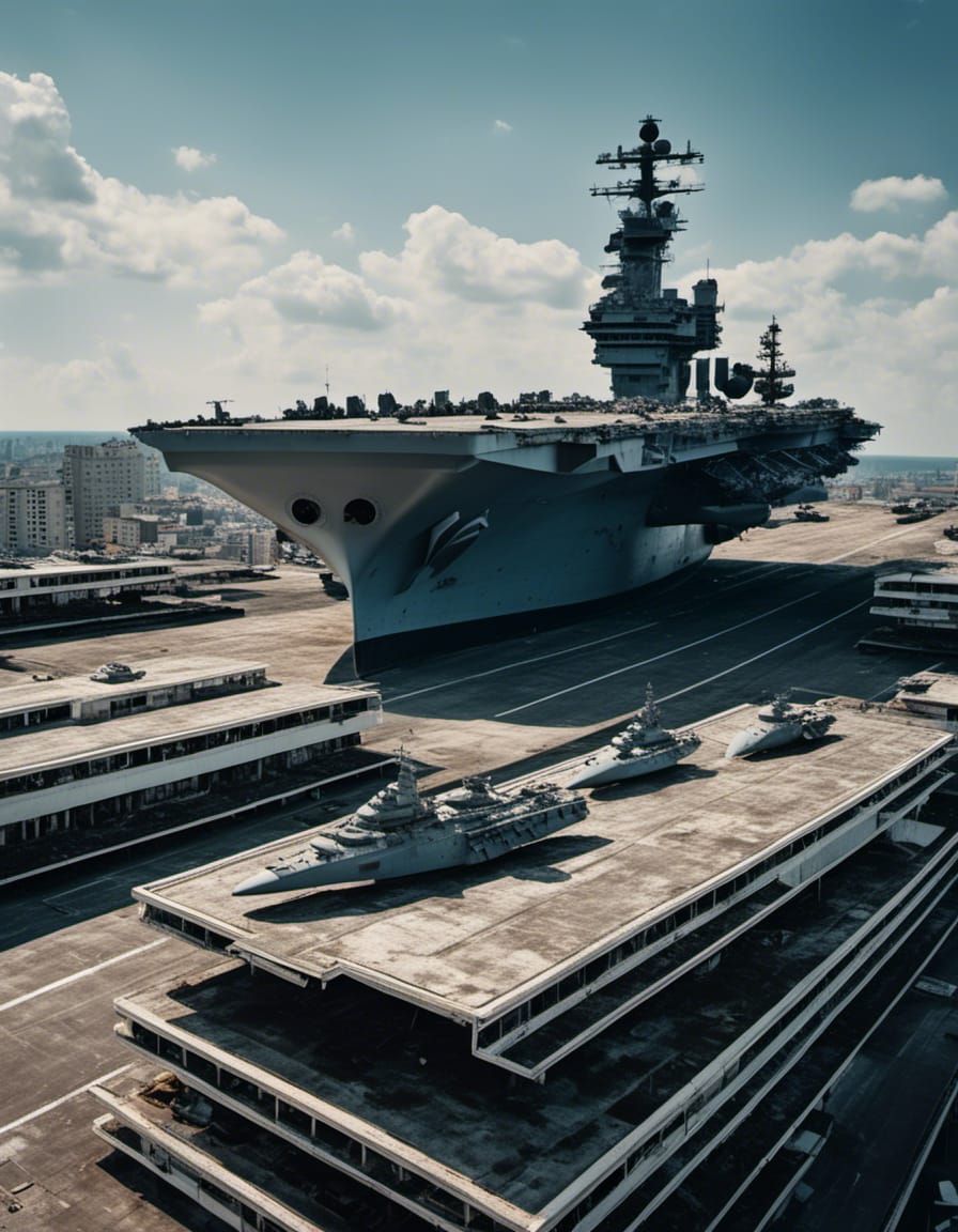 Stranded Aircraft Carrier Atop Skyscraper: Cinematic Horror