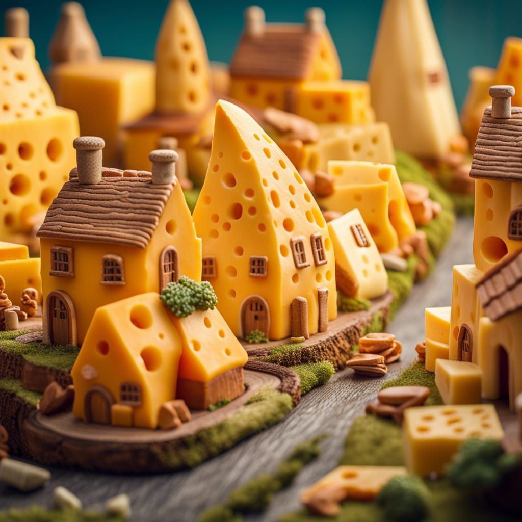 Whimsical Cheese Village: A Dairy Dream