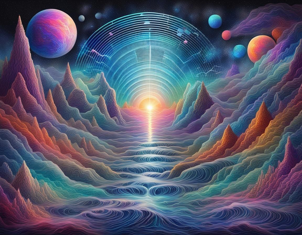 Holographic Sound Waves in Astral Illustration