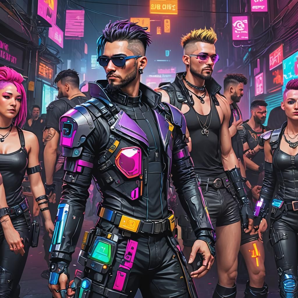 Cyberpunk Gay Pride Party Celebration