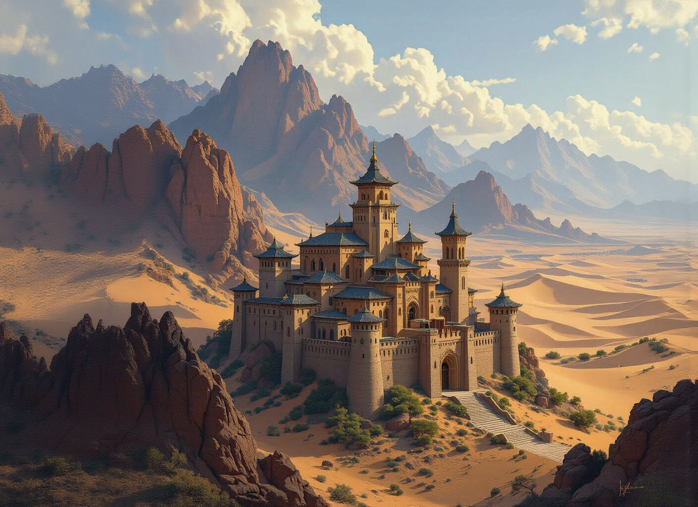 Chinese Landscape with Medieval Castle