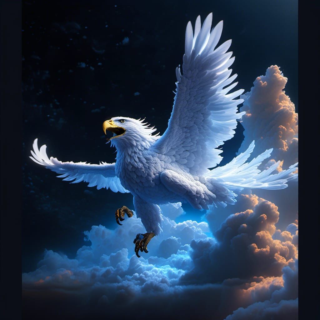 Cloud Eagle in Flight: Fantasy Concept Art