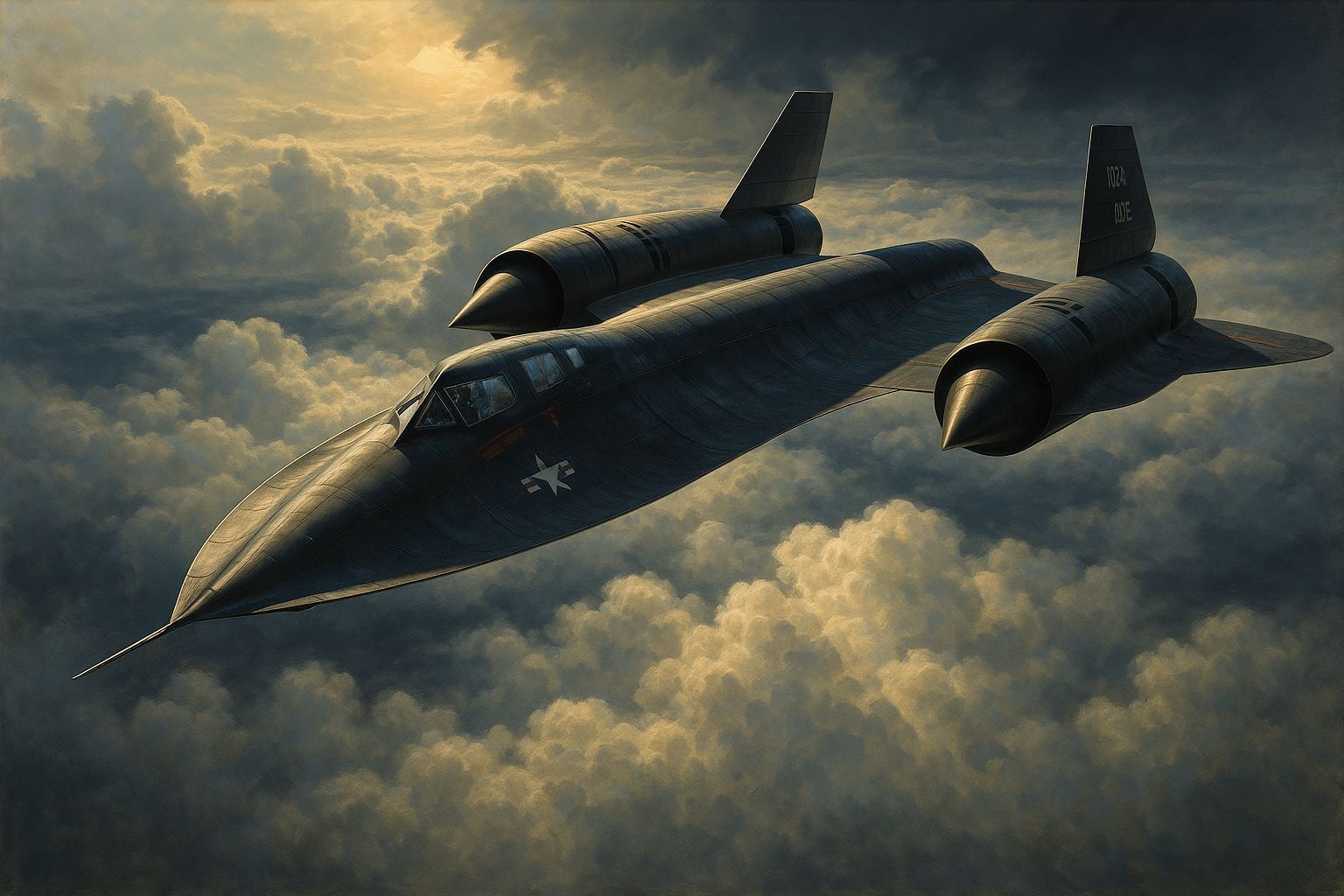 SR-71 Blackbird in Flight: Aviation Art Style