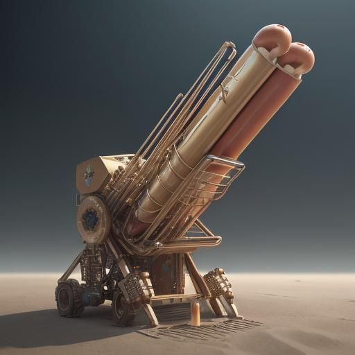 Futuristic Hot Dog Trombone in Sci-Fi Style