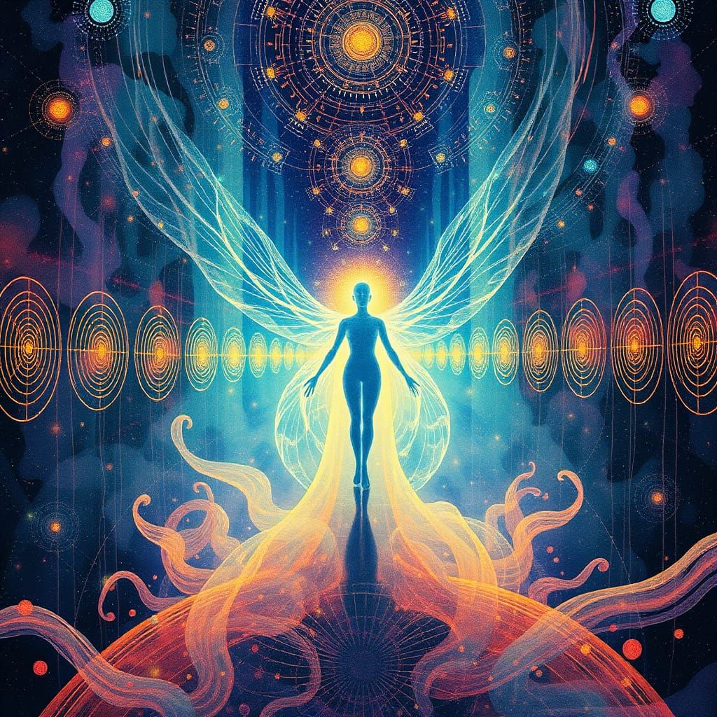 Ethereal Being Surrounded by Infinite Frequencies